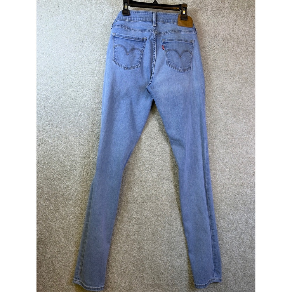 Levis Premium 711 Skinny Jeans‎ Womens 27x32 Light Blue Distressed Denim Pants - Picture 3 of 11